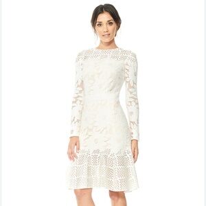 Tadashi Shoji Ivory Lace Long Sleeve Dress
